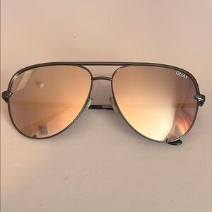 Quay Australia Aviator Sunglasses with Gold Lenses
